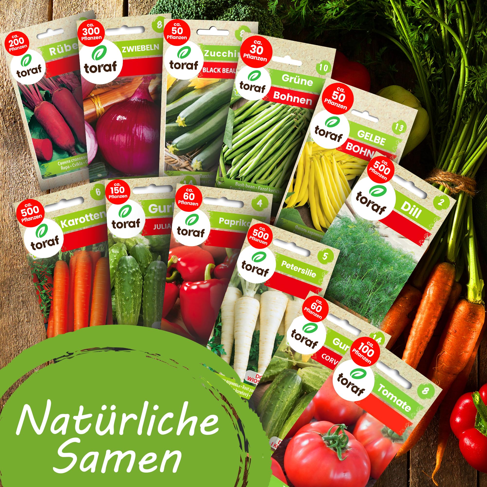 Graines Set XXL 12 Variétés Premium De Légumes Graines,Semences De Légumes,Potager,500 Graines