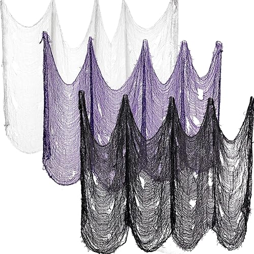 Tela espeluznante de Halloween de gasa espeluznante de 29.6 x 120 pulgadas, decoraciones colgantes de Halloween para suministros de fiesta de