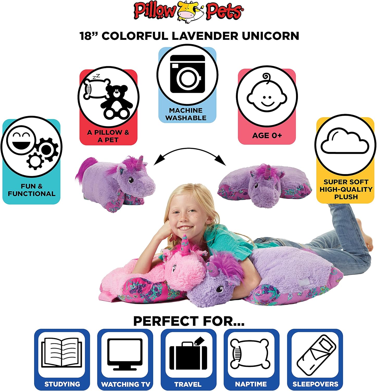 Buy Pillow Pets Colorful Lavender 