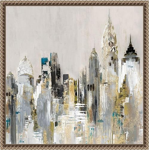 Miniatura 14 de Amanti Art Lienzo enmarcado para pared, 22 x 22 pulgadas, paisaje urbano dorado por Valerie Mravyan, lienzo enmarcado para pared, obras de arte