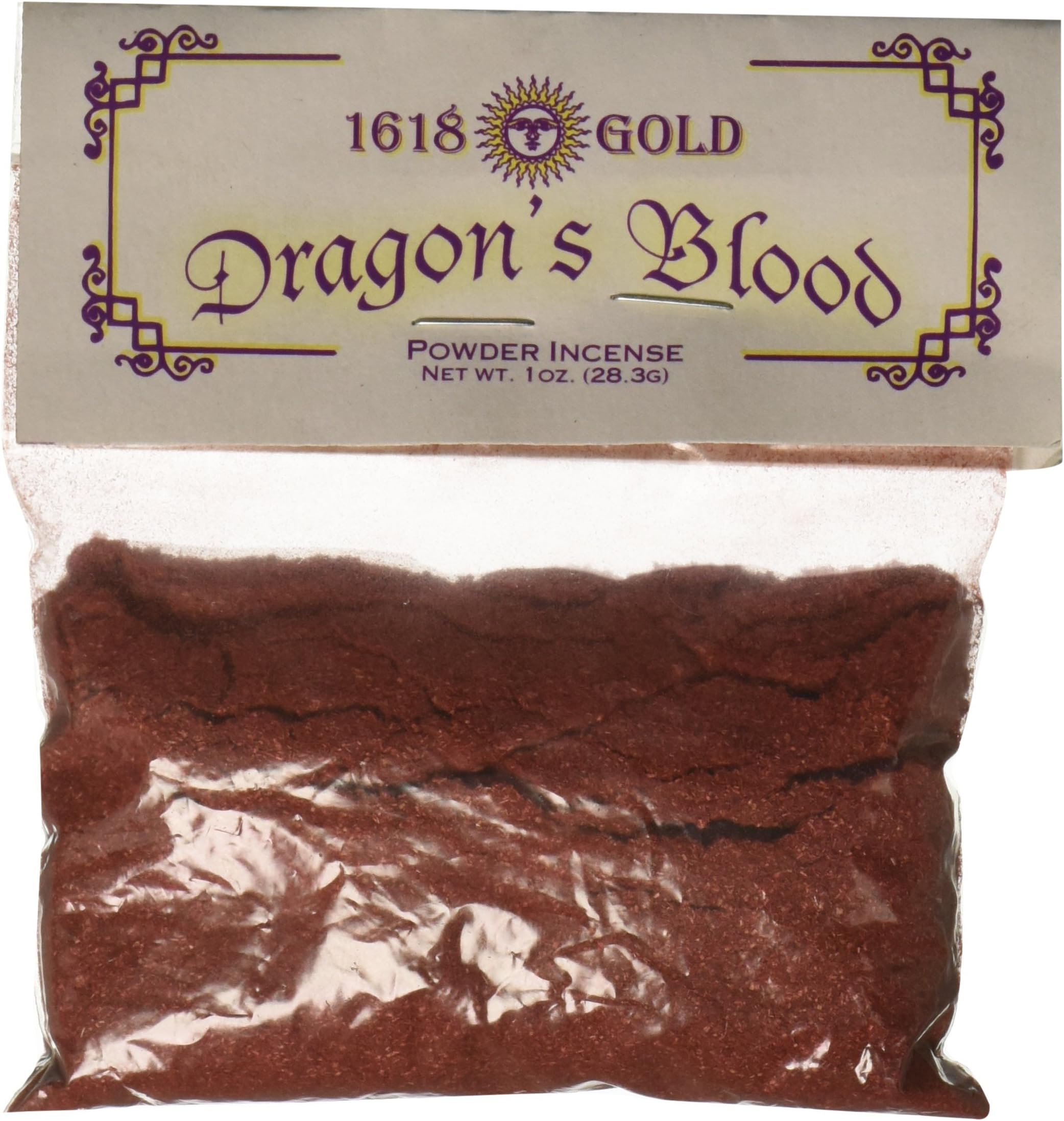 1 X Dragons Blood Powder Incense 1618 Gold