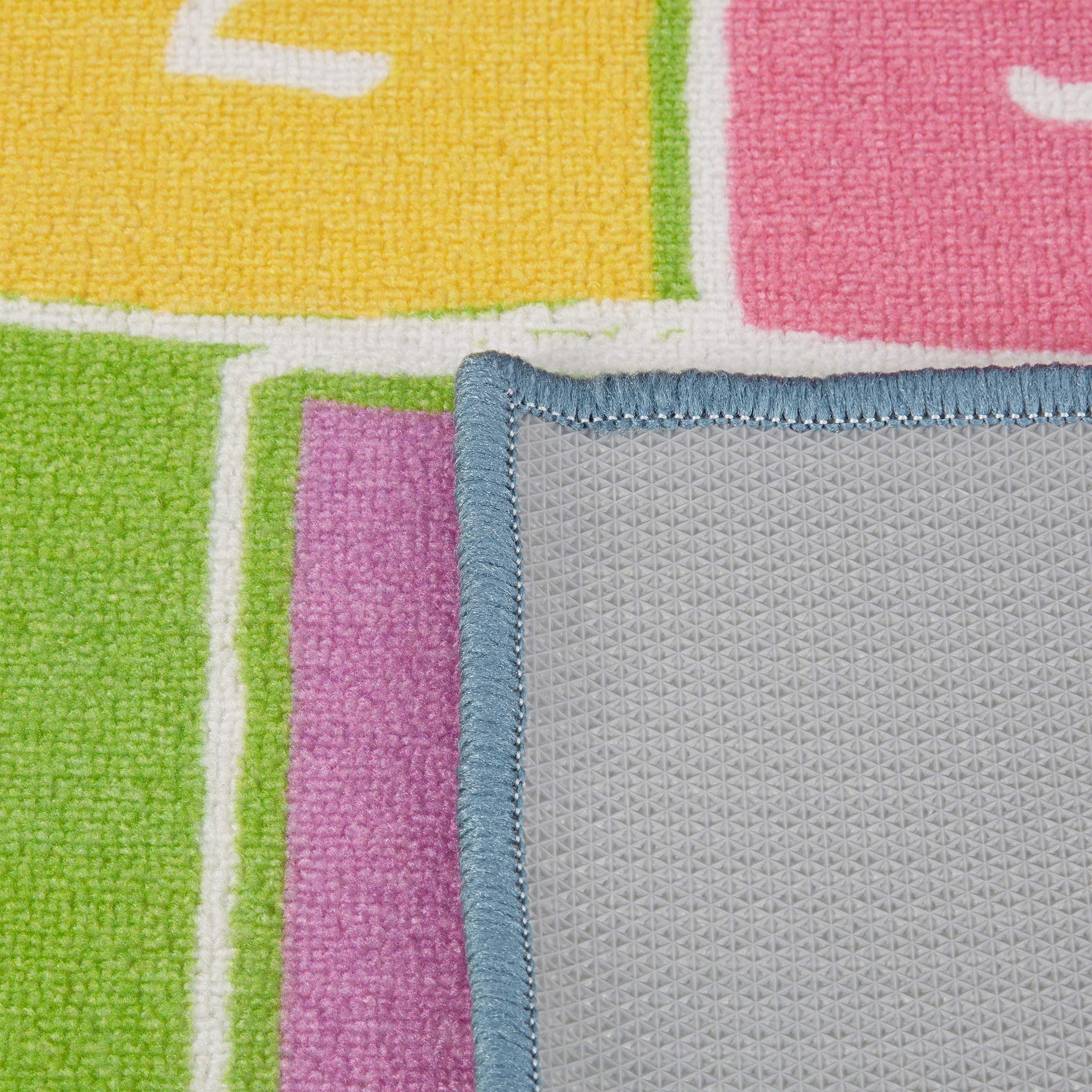 Relaxdays Tapis de marelle, 180 x 70 cm, 10 Cases, à Poils Courts, Dessous caoutchouté, Jeu éducatif, Multicolore