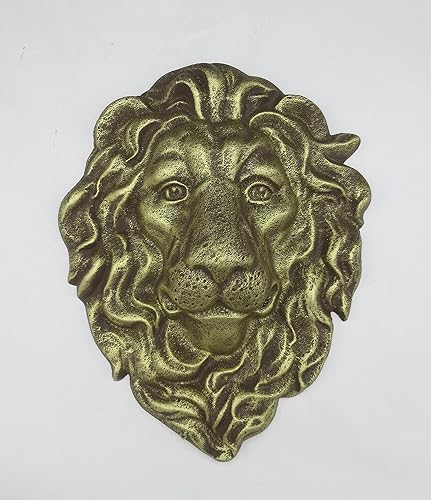 Placa de jardín colgante de cabeza de león de hierro fundido
