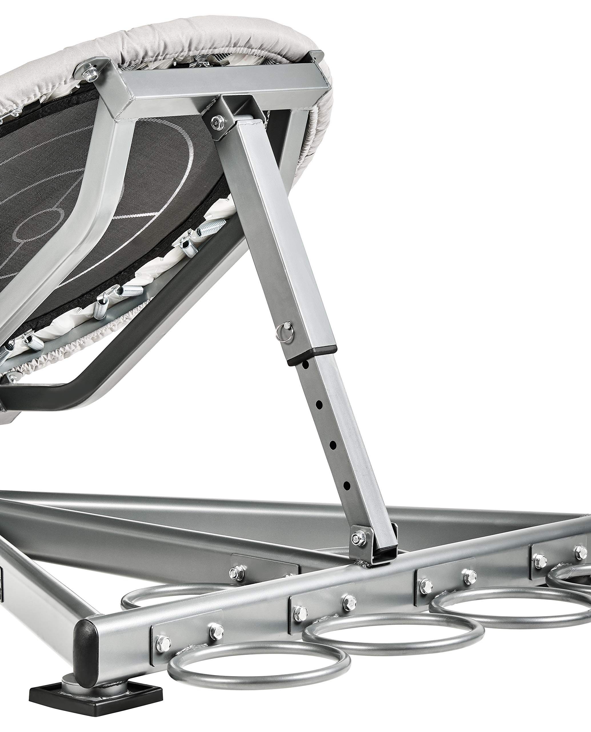 Bad Company Medizinball-Rebounder inkl. Ablage-Schalen I Reaktionstrainer für Medizinbälle I 5-Fach verstellbares Mini-Trampolin für das Koordinationstraining in Silber I BCA-131