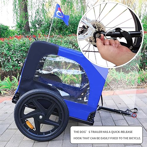 Miniatura 4 de HomVent Remolque de bicicleta para perros, remolque de bicicleta para mascotas para perros pequeños y grandes, vagón plegable para transportar