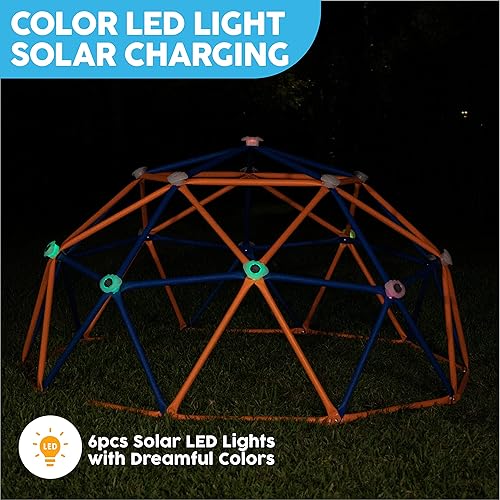 Miniatura 4 de Big Sky Domo Climber Jungle Gym de varios tamaños para uso en exteriores o interiores con luces LED solares y agarres de escalada, perfecto para