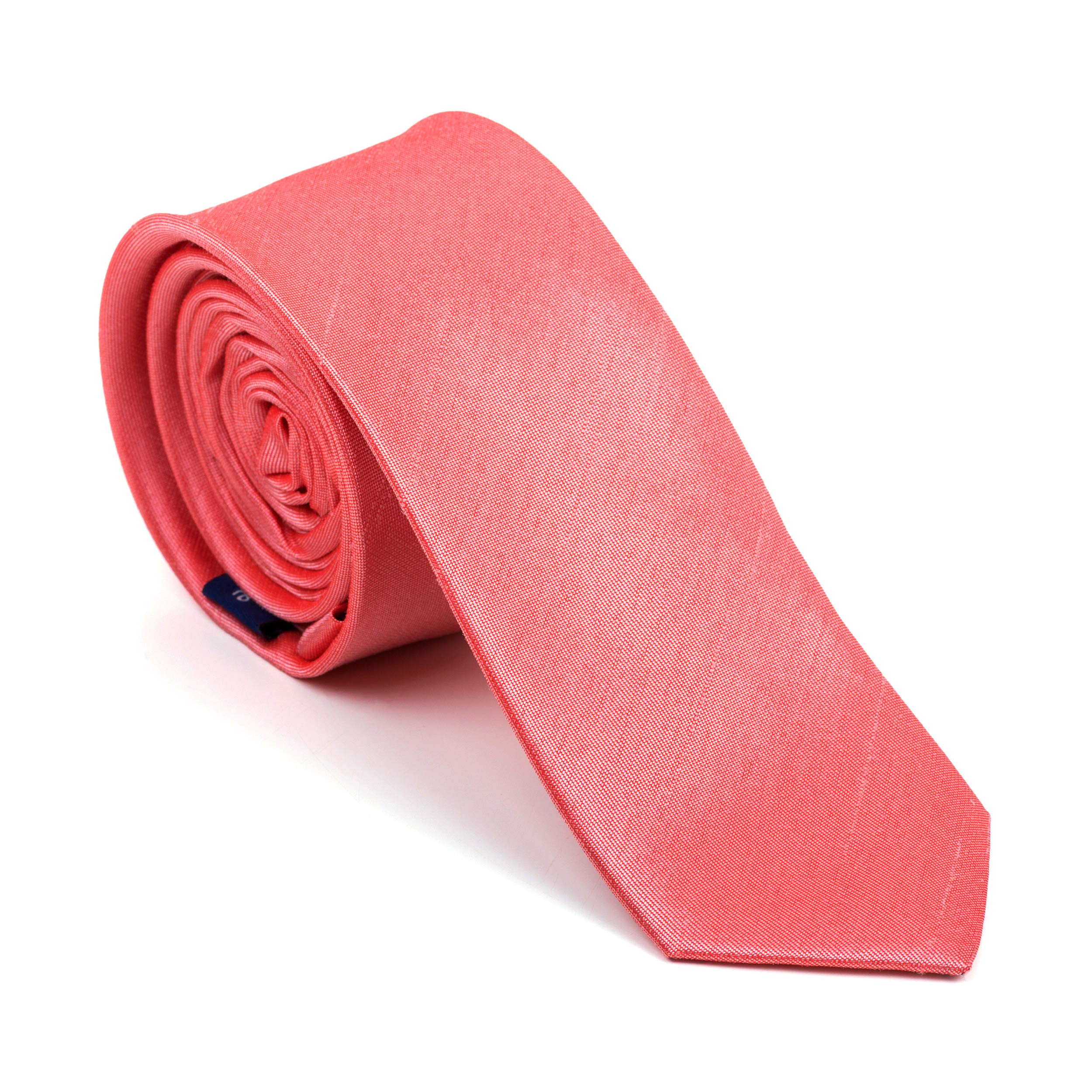 Abel & Burke Burnt Coral Shantung Slim Tie #AB-C1005/21