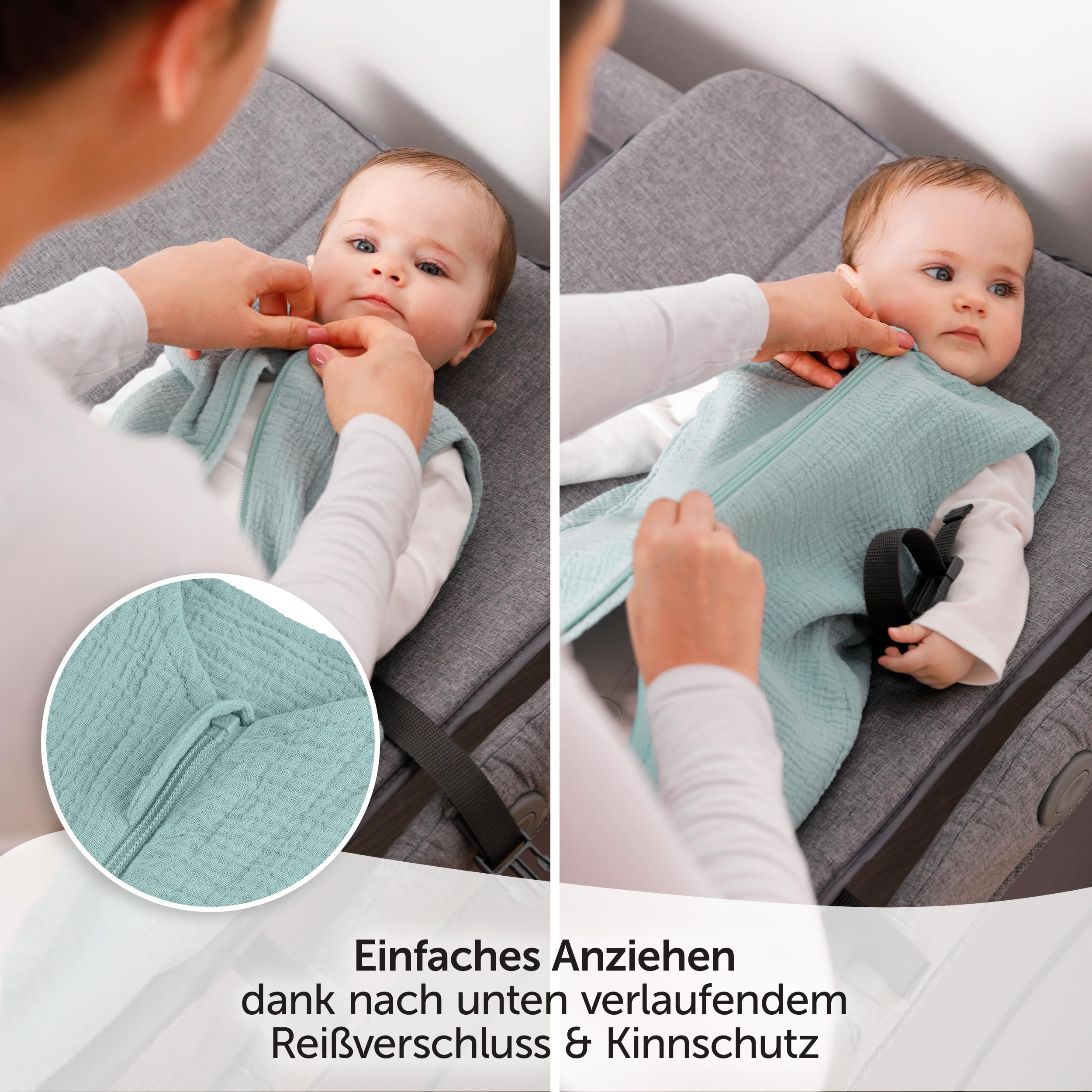 LaLoona Sommerschlafsack Mull, ärmellos - Leichter Baby Schlafsack ohne Ärmel für Sommer und Frühling, 0.5 TOG, 100% Baumwolle, ÖkoTex Standard 100