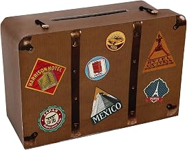 Santex 4856-25 Money Box 24 x 16 x 10 cm Cardboard Travel Suitcase Design