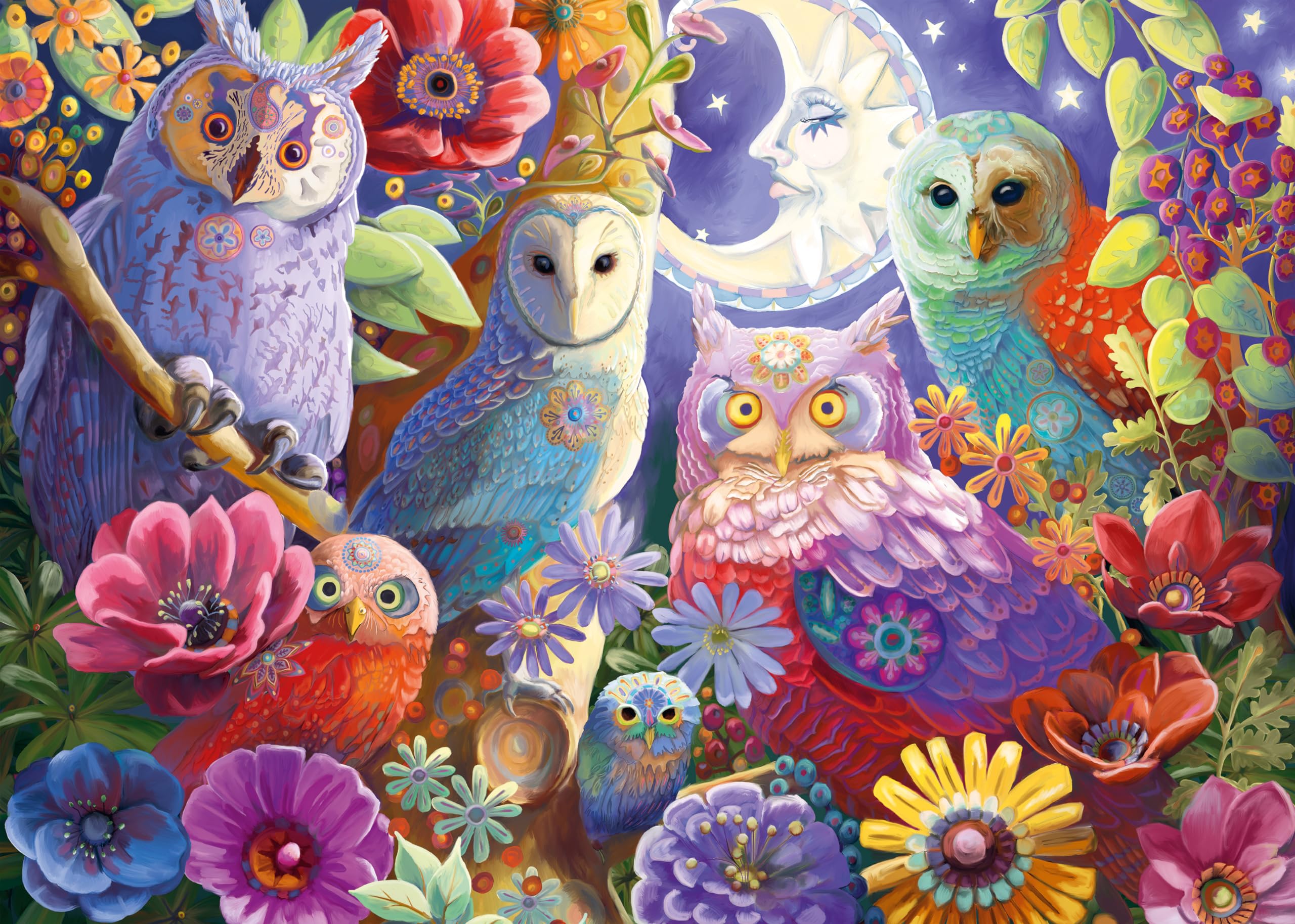 Ravensburger Night Owl Hoot 300 Piece Jigsaw Puzzles for Adults and Kids Age 9 Years Up - Large Format, Colorless, 19.3 x 14.2 inches - Image 2