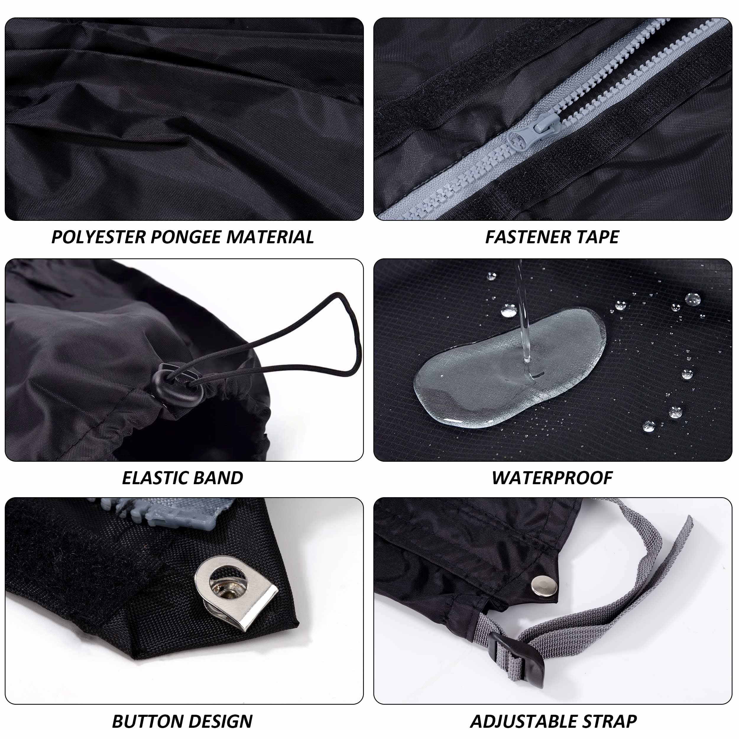 Ghette Impermeabili, Ghette Impermeabili da Neve Traspirante Trekking Ghette da Alpinismo per Esterno Camminata Arrampicata Campeggio Viaggio, 1 Paio Nero