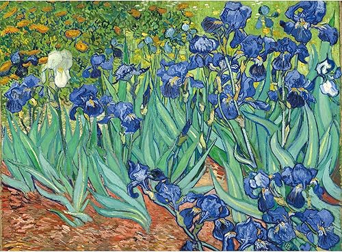 Bristlegrass Rompecabezas de madera de 500 piezas para adultos, pinturas famosas de Van Gogh, regalos de lirios, coleccionables de arte,