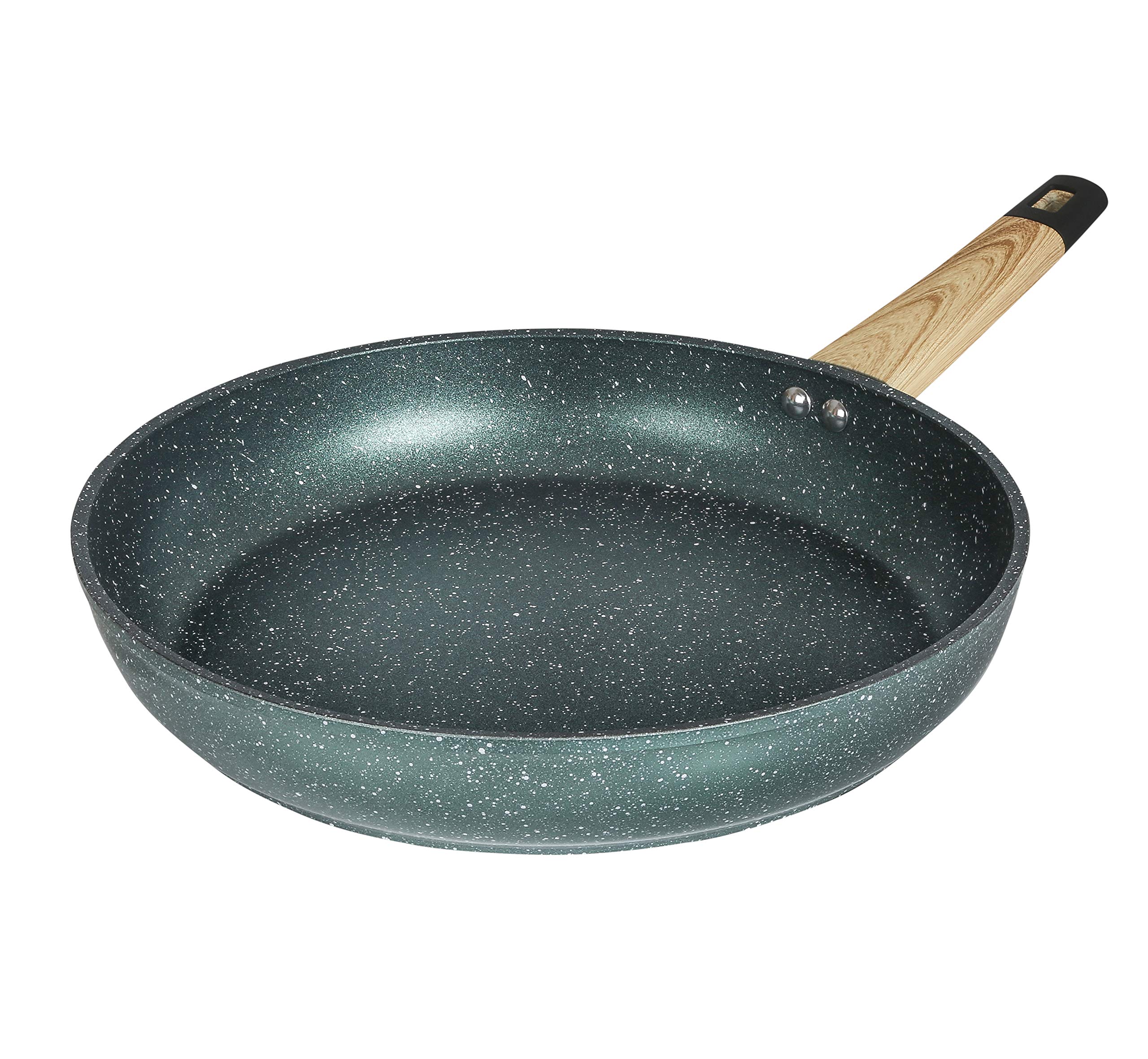 Sartén antiadherente de granito de 12 pulgadas (compatible con inducción) (verde bosque)