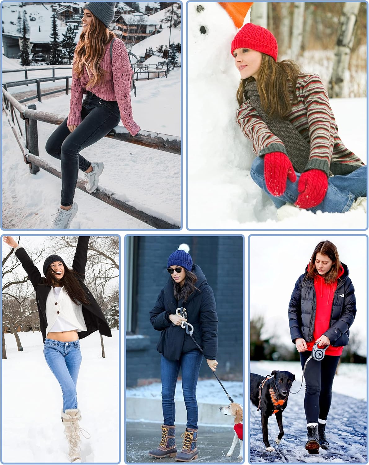 AMRSPENG Women's Fleece Lined Jeans Winter Flannel Lined Pants Thicken Stretch Warm Thermal Skinny Jeans - Image 5