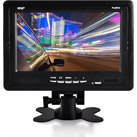 Premium 7” Inches Rearview Car LCD Monitor by Pyle – Parking Monitor Assistant with Wireless Remote Control – Full Color Wide Screen – Can Be Installed in Headrest Post (PLHR70)