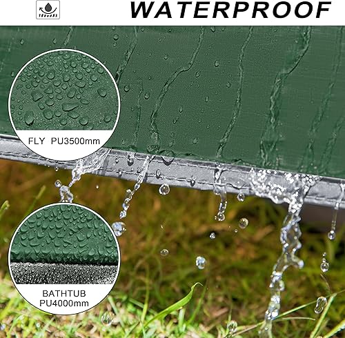 Miniatura 3 de Camppal Tienda de campaña para 2 a 3 personas, resistente al viento, resistente al viento, para mochileros, senderismo, caza, motociclismo y ciclismo