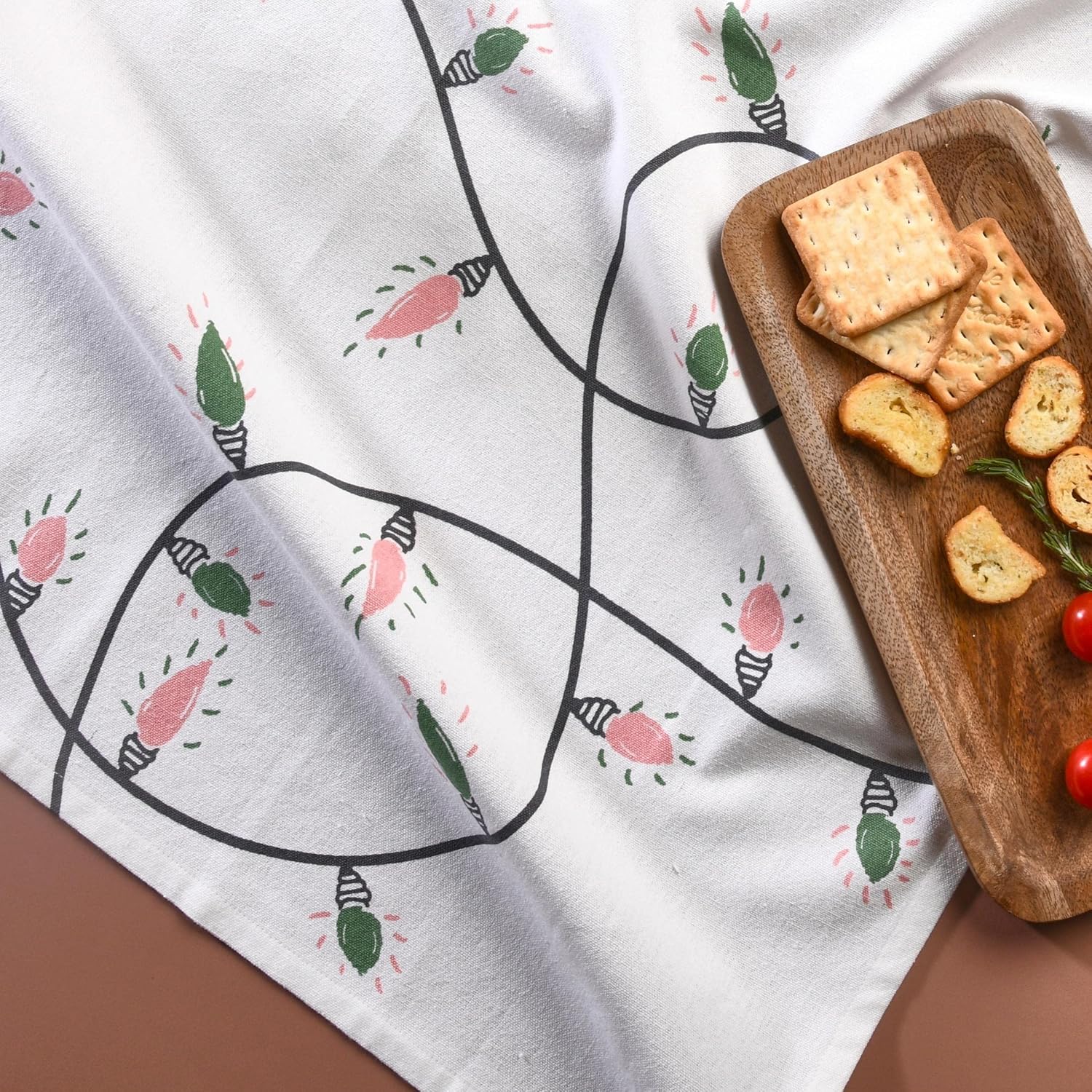 Folkulture Christmas Kitchen Towels Set of 3 | 100% Cotton 20" x 26" Tea Towels & Dishcloths | Modern Farmhouse Holiday Kitchen Décor | Soft & Absorbent Dish Towels | Christmas Cake Pink - Image 7