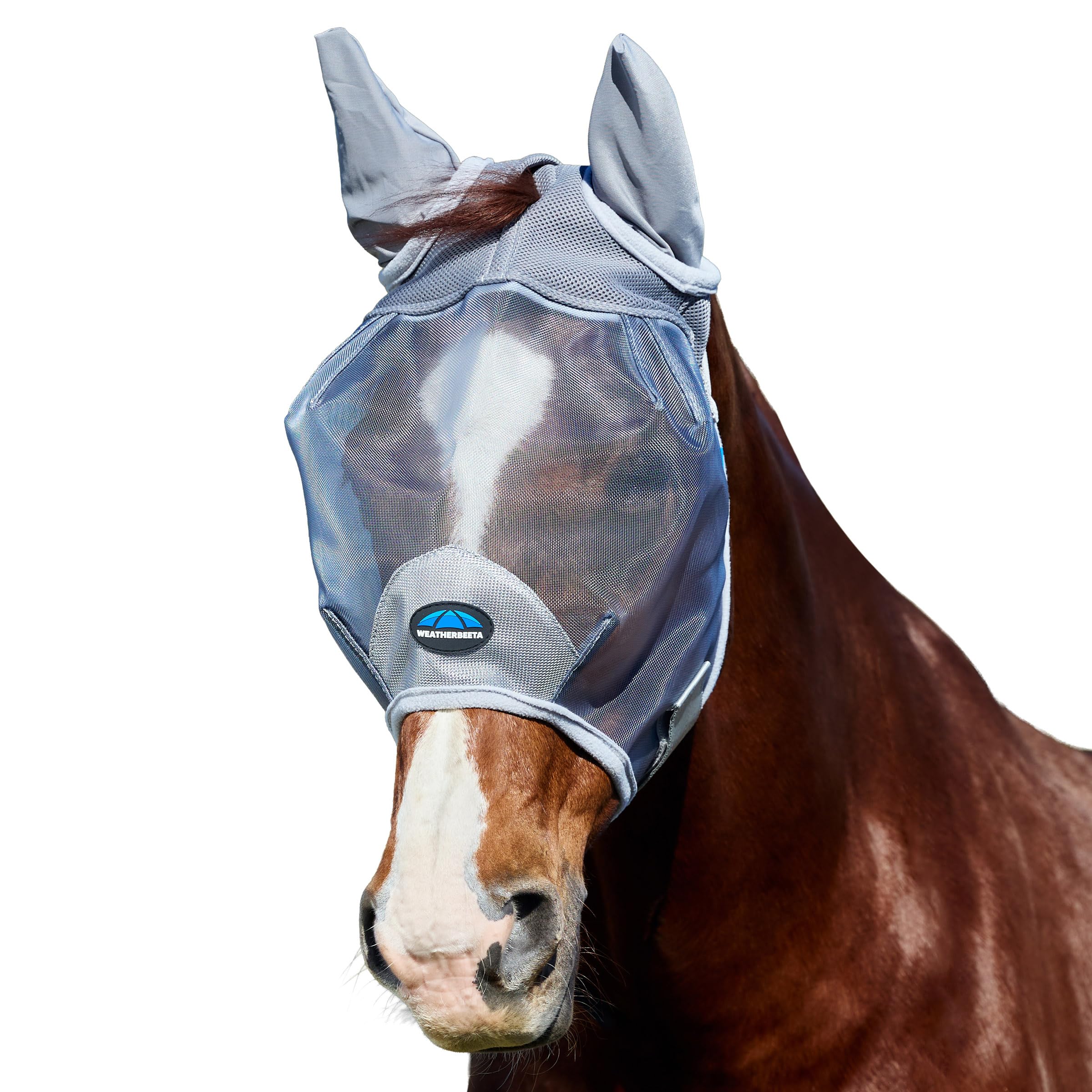 WeatherBeeta ComFiTec Durable Mesh Fly Mask with Ears, Grey, Medium