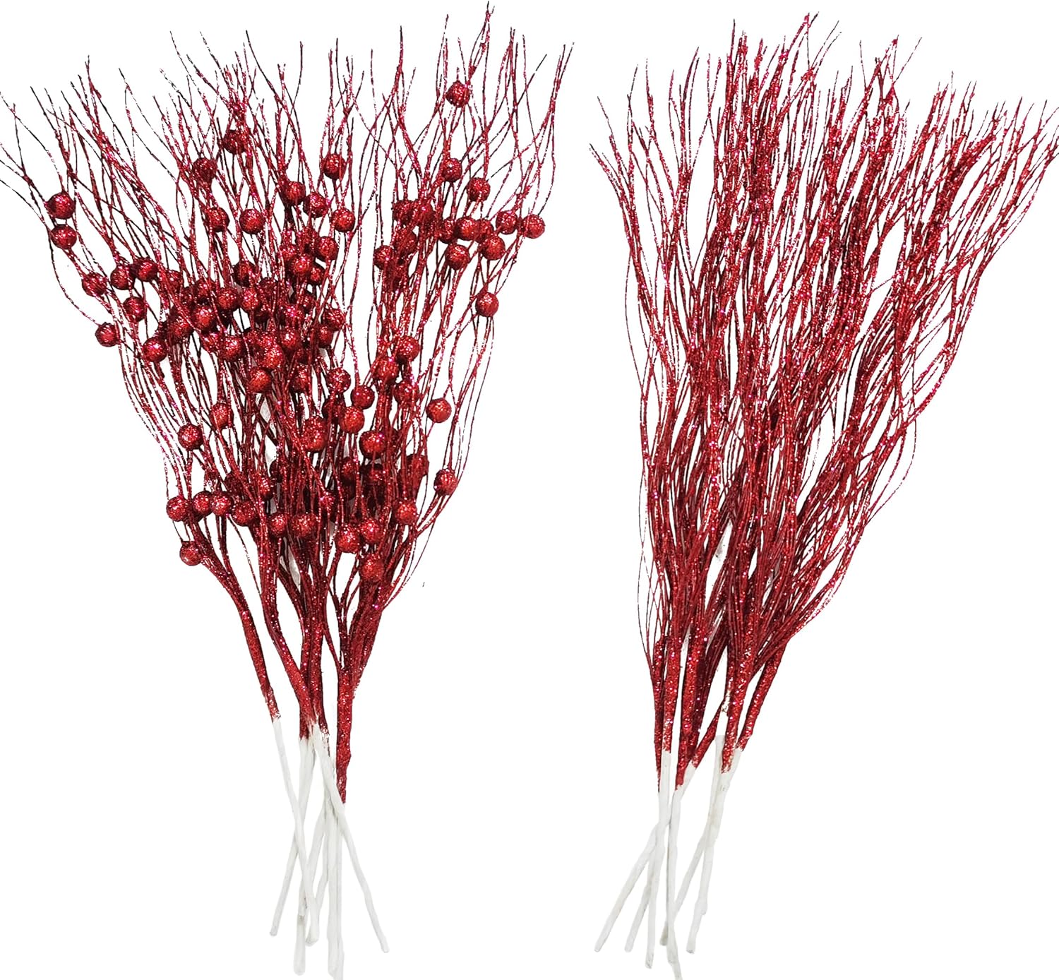 20 Pcs Christmas Tree Picks and Sprays，Red Christmas Picks