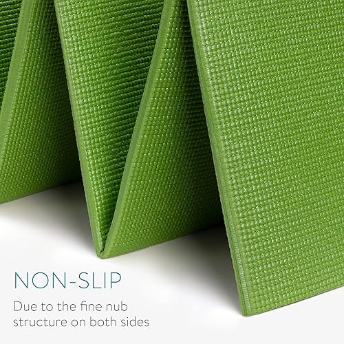 Miniatura 6 de Navaris Esterilla de yoga plegable para viajes, tapete de ejercicio de 18 de pulgada (0.157 in) de grosor para yoga, pilates, entrenamiento,