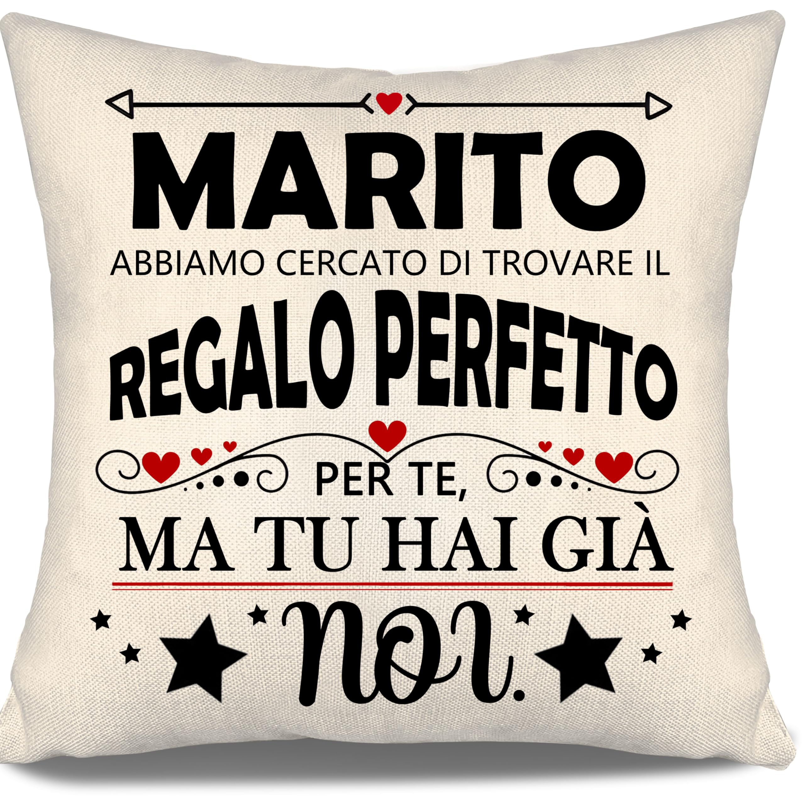 Aosumin Marito abbiamo cercato di trovare il regalo perfetto per te ma tu hai già noi Copricuscini divertenti per il marito Regalo di compleanno Regalo di San Valentino Regalo di Natale (marito-b)