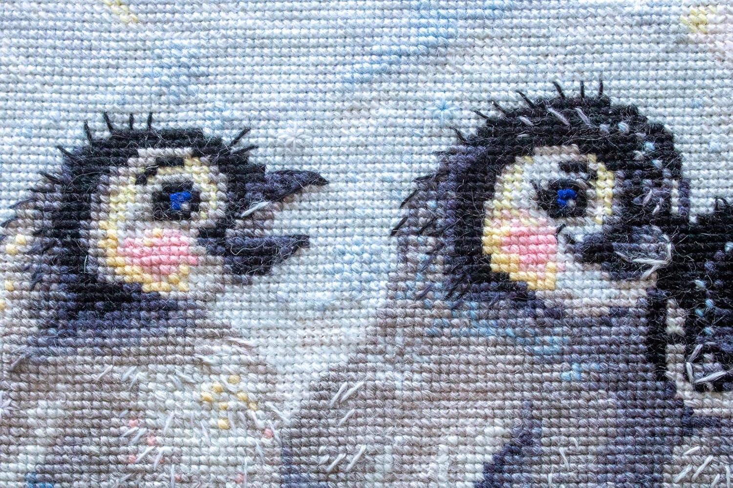 RIOLIS - Funny Penguins 1323, Cross Stitch Kits 15.75"x9.75", Cross Stitch Kits for Beginners & Advanced, Crossstitching Kits Adult, Counted Stitching Kits, Embroidery Kit