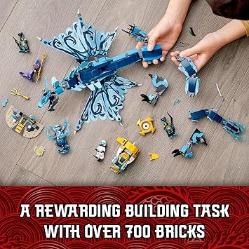 LEGO NINJAGO Water Dragon Toy, 71754 Building Set with 5 Minifigures and Weapons, Ninja Gifts for 9 Plus Years Old Kids, Boys & Girls