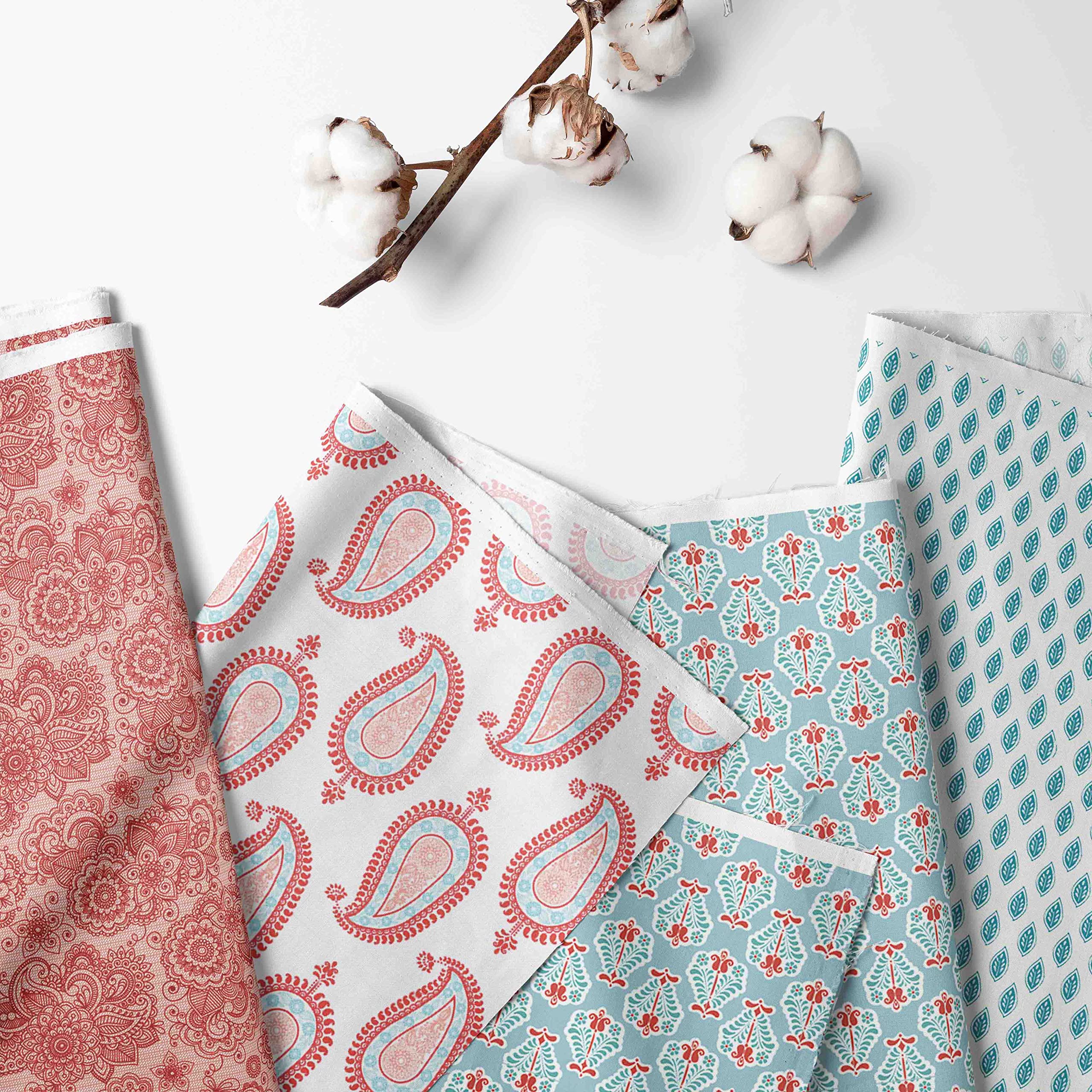 Bacati - Paisley Sophia Coral Aqua 10 Piece Crib Bedding Set with 2 Crib Fitted Sheets