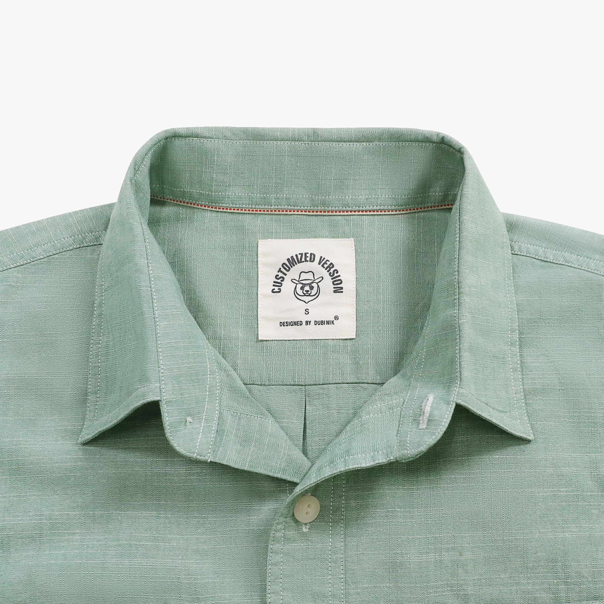 Dubinik® Camicia Uomo Maniche Corte in Chambray Cotone Leggero vestibilità Regular Due Tasche Stile Urban Casual