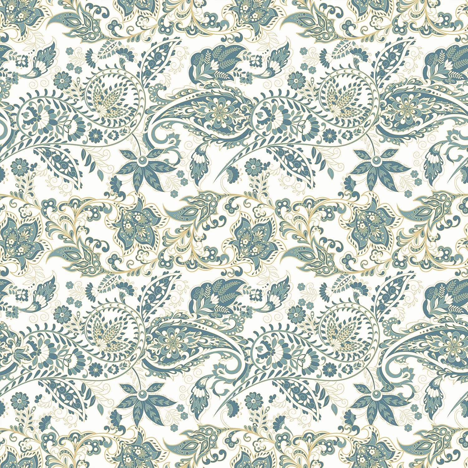 Green Paisley Flower Vintage Peel and Stick Wallpaper Self Adhesive Removable Bohemia Floral Contact Paper Stick on Easy Peel Off Boho Wall Paper for Kitchen Bedroom Bathroom Renter 17.5"×118"