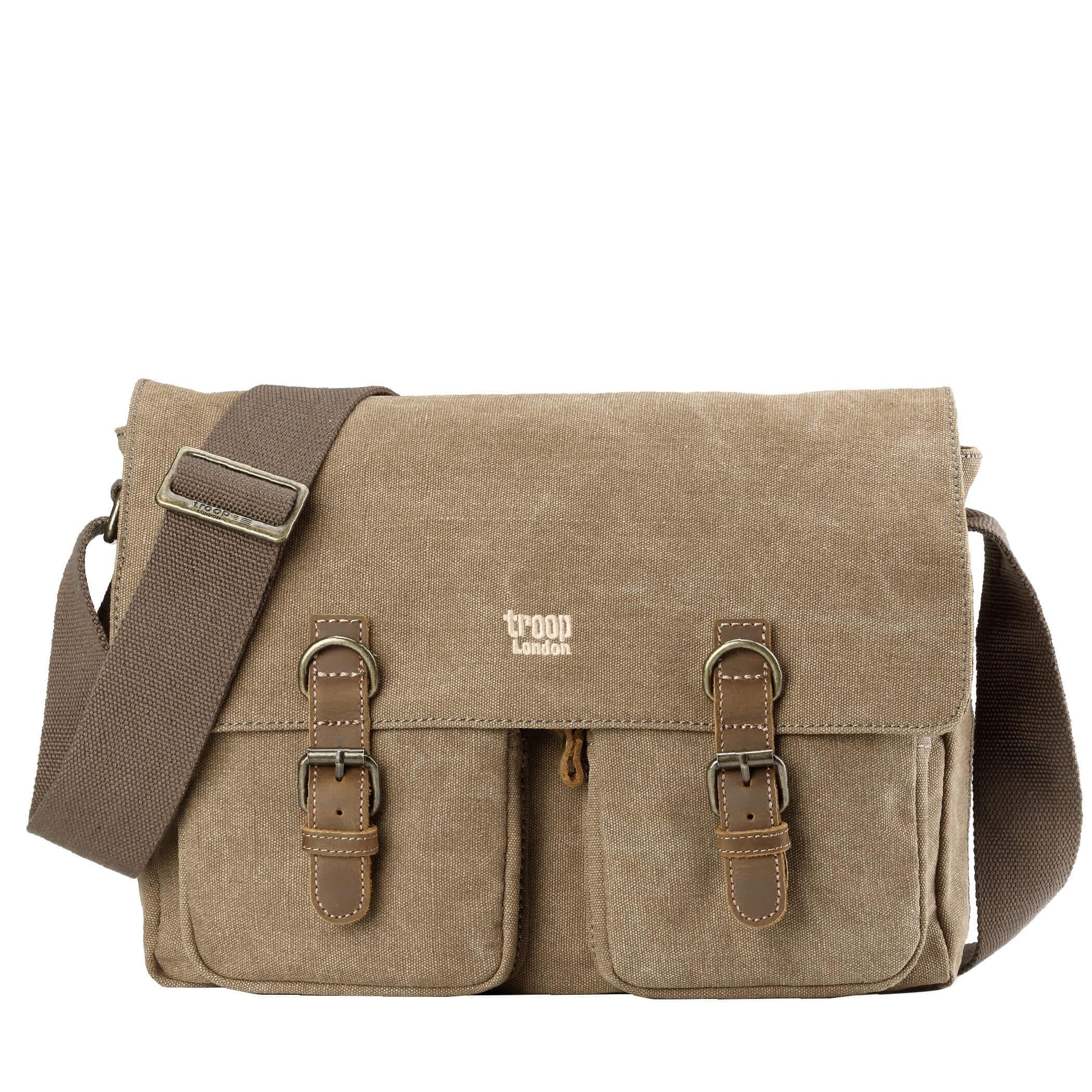 Troop London Unisex Brown Trp0210 Classic Canvas Messenger Bag
