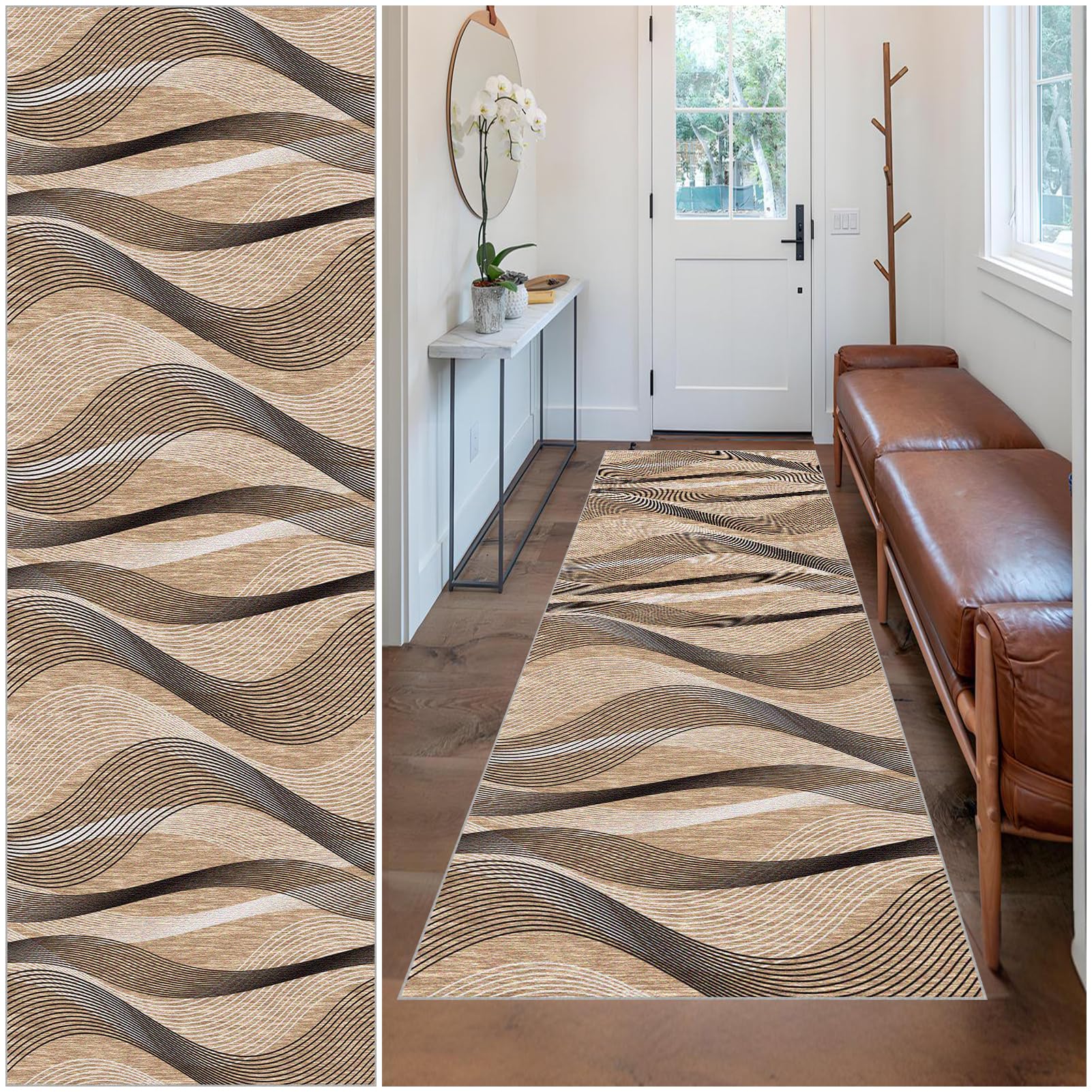 Wuzqju Carpet Runners for Hallways Non Slip 100 x 130 cm Kitchen Runner Rugs Absorbent Washable Carpet Floor Mat Area Rugs Entrance Runner for Living Room Laundry Room Hallway Entryway Kitchen