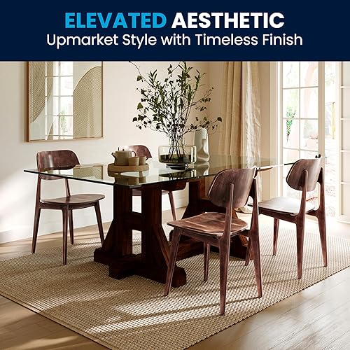 Miniatura 7 de Flash Furniture Verona Silla de comedor de madera maciza, silla de restaurante de grado comercial con respaldo contorneado, marco de madera maciza,