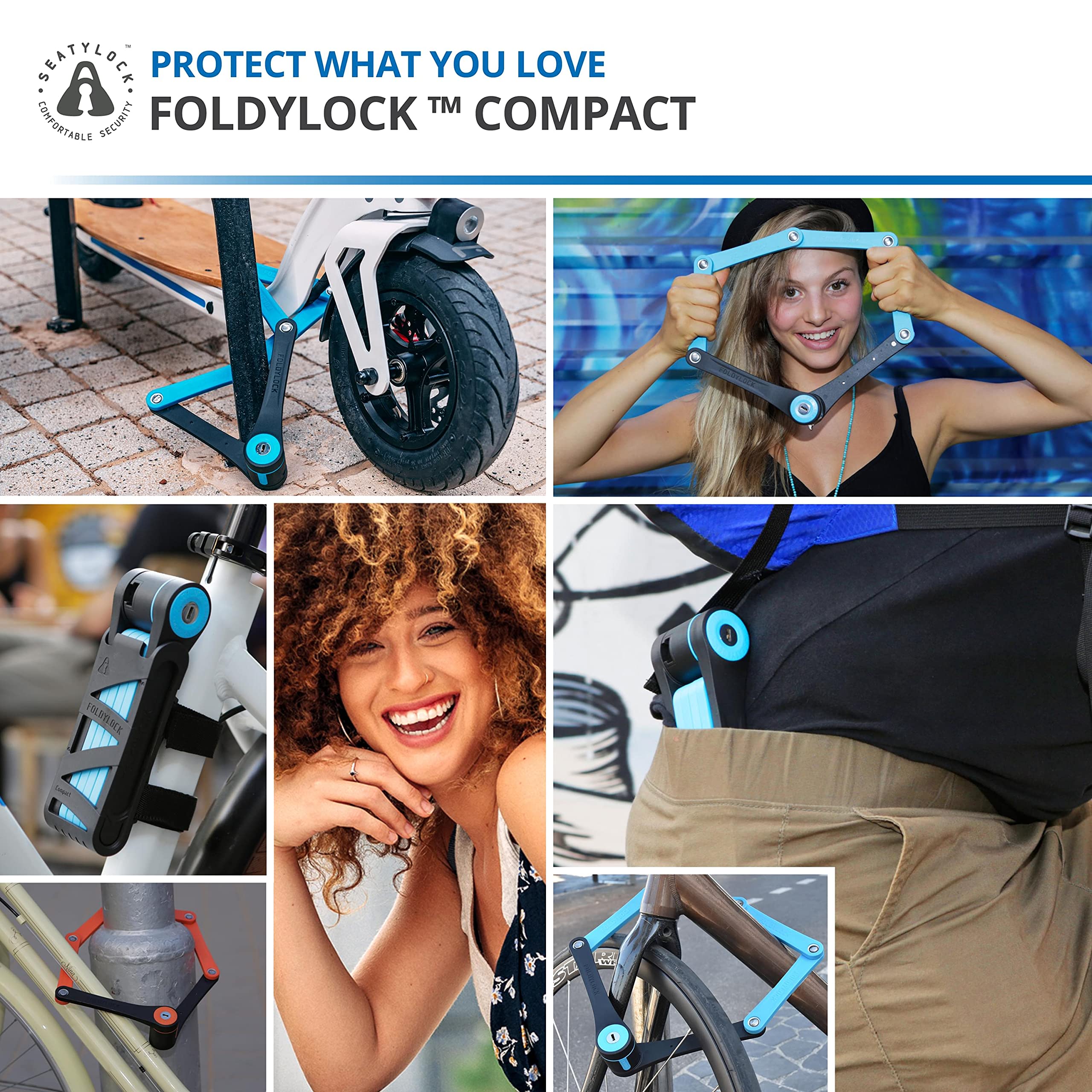 FoldyLock Compact Folding Bike Lock Award Winning Patented