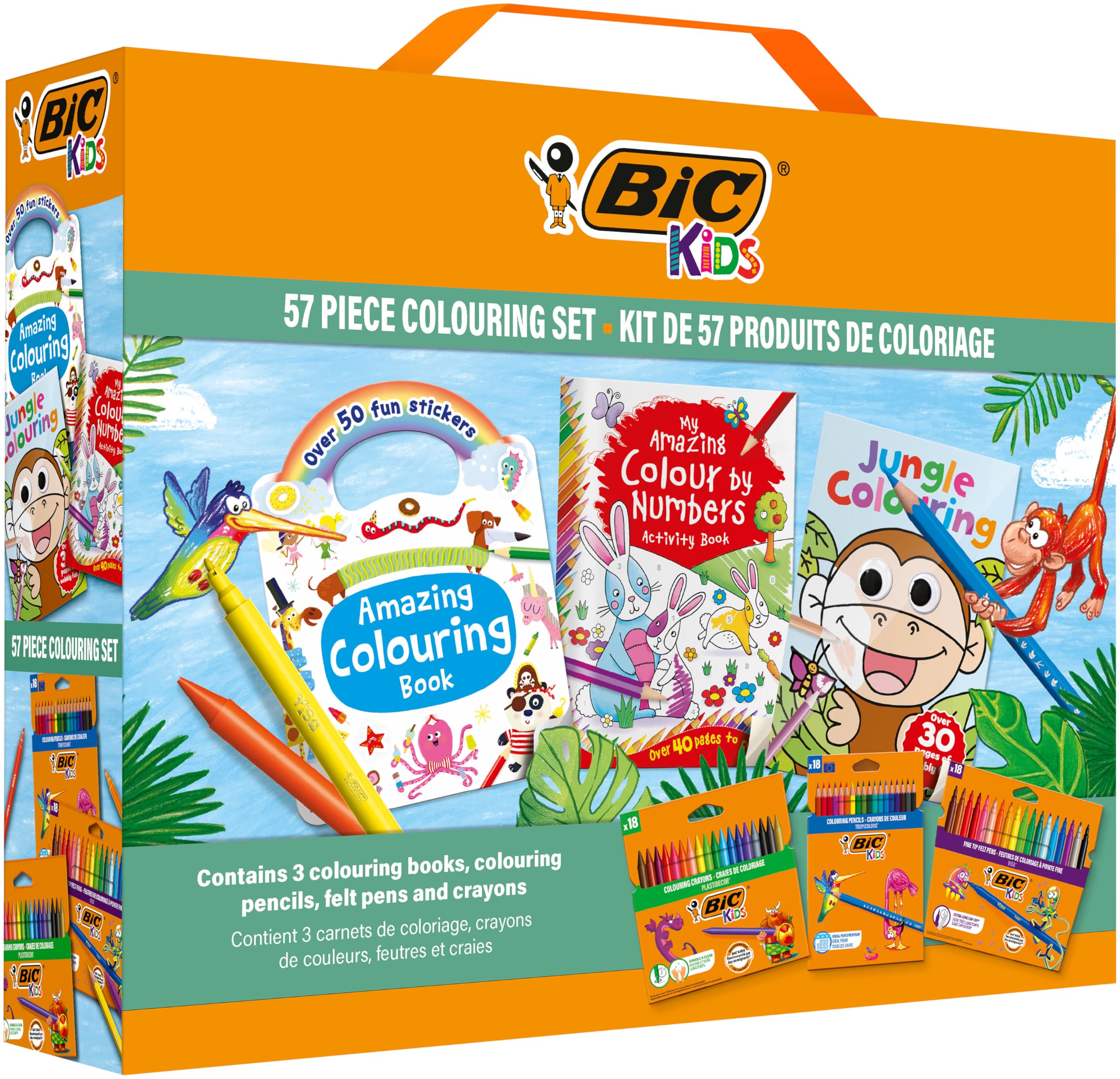 BIC Kids, Set Colori Bambini, Libri da Colorare, Matite Colorate, Pennarelli, Pastelli, Idea Regalo Bambini, 57 unità "esclusiva amazon"