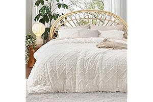 Bedsure Queen Comforter Set: Luxurious Ivory Comfort for a Restful Night's Sleep