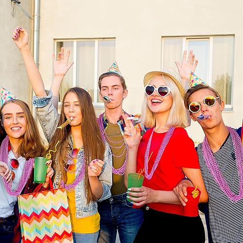 Miniatura 41 de 100 collares de cuentas, cuentas plateadas de Mardi Gras, artículos de recuerdos de fiesta, collares de juguete de Navidad de 33 pulgadas, disfraz