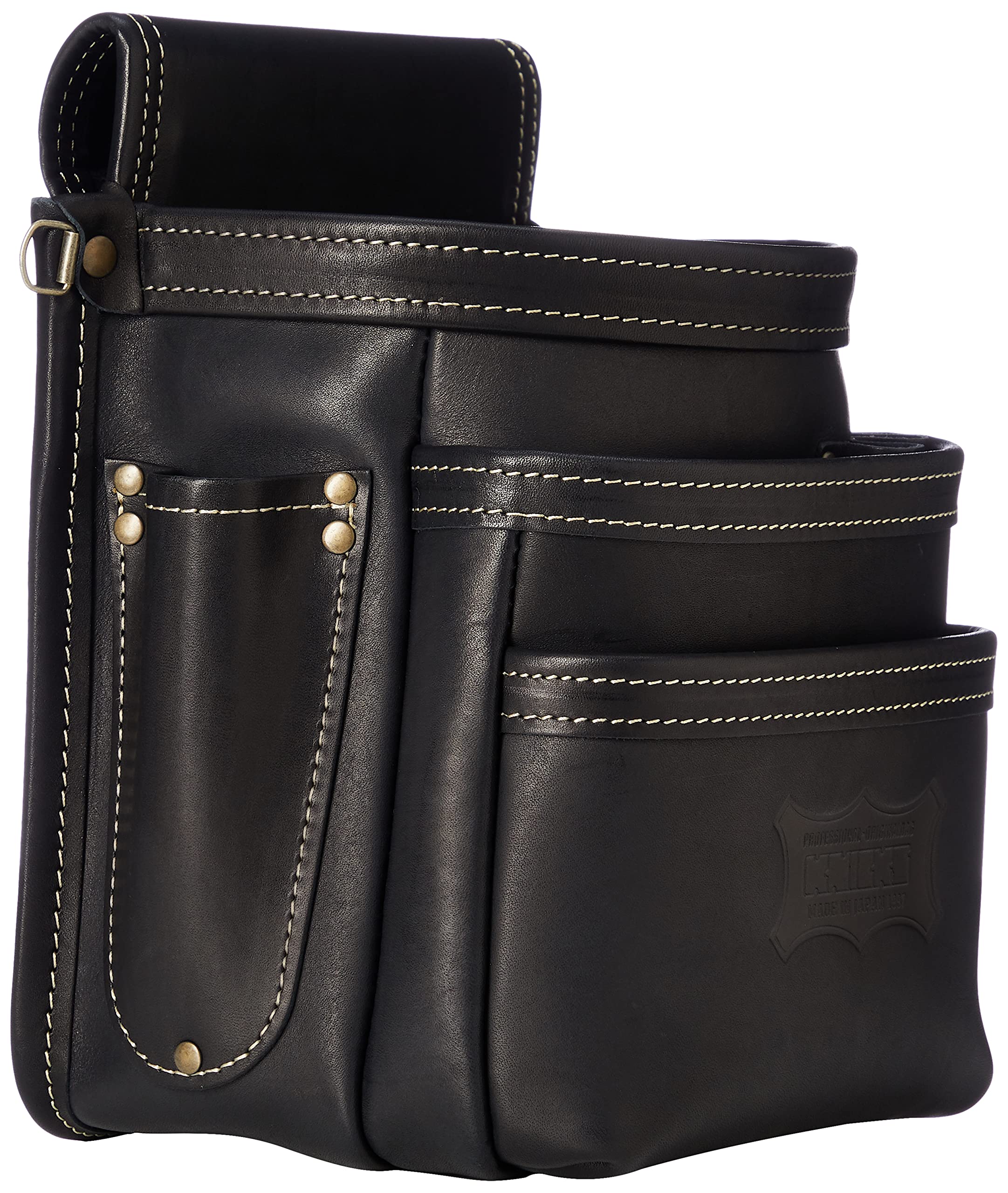 Amazon | ニックス チェーン式総ヌメ革使用3段腰袋(ブラック) KBS