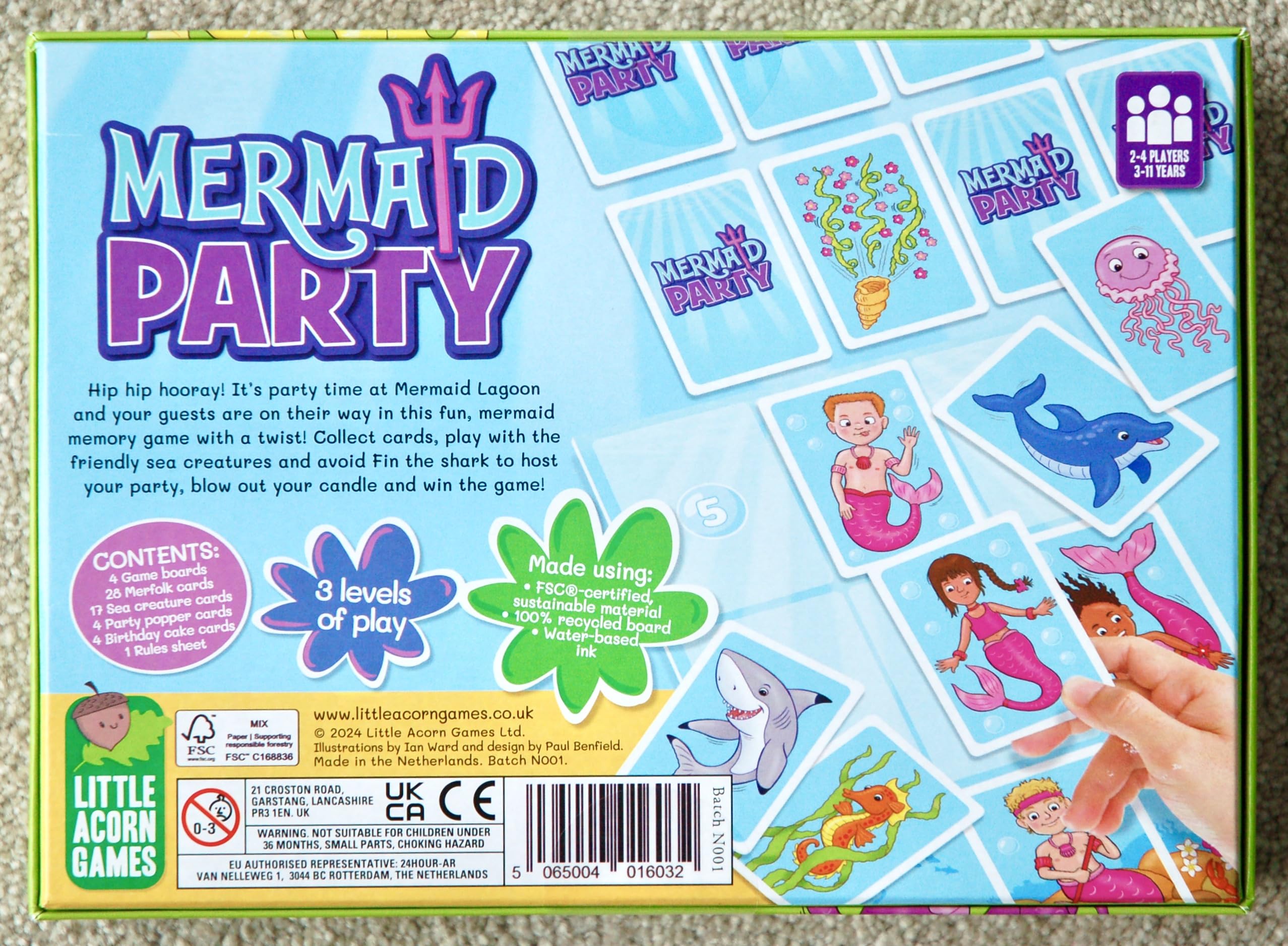 Little Acorn Games Mermaid Party Board Game for Kids Ages 3-11 Years Old - Fun Family Game and Mermaid Gift for Girls and Boys - Image 3