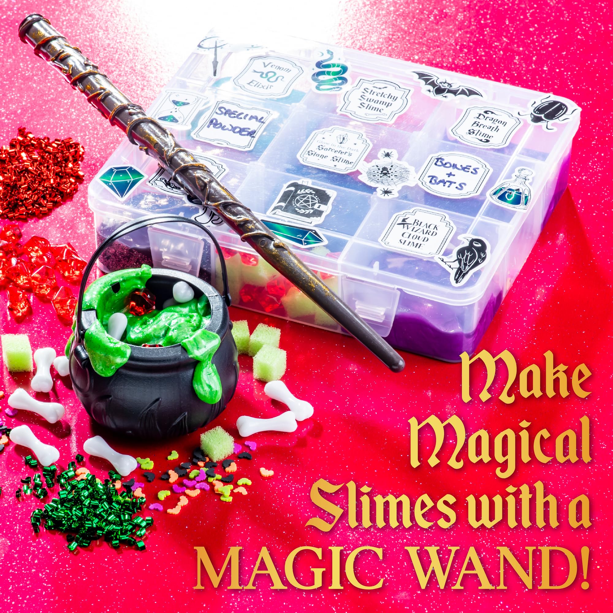 Original Stationery Wizard Kid Slime Kit for Ages 8-12 & Boys with Wand & Cauldron – DIY Potion and Slime Making Kit - Birthday Gift for Kids
