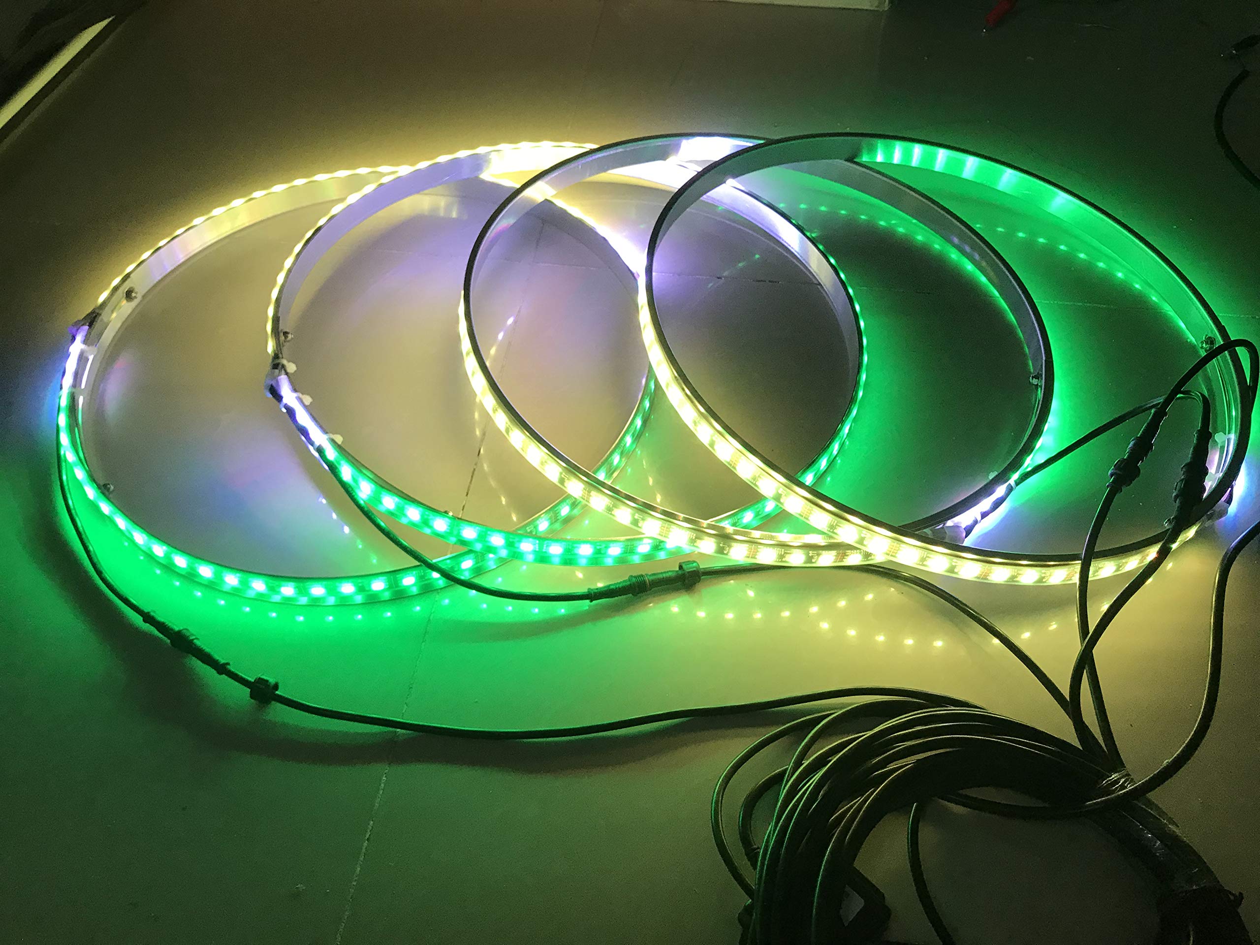 Sando Tech 15.5'' Dream Chase Million Colors Shift LED Wheel Lights Strobe RGB Led Wheel Ring Lights Car Tire Lights Bluetooth APP Ctrl Light Up for Vehical Car SUV Truck Offroad(15.5 INCH)