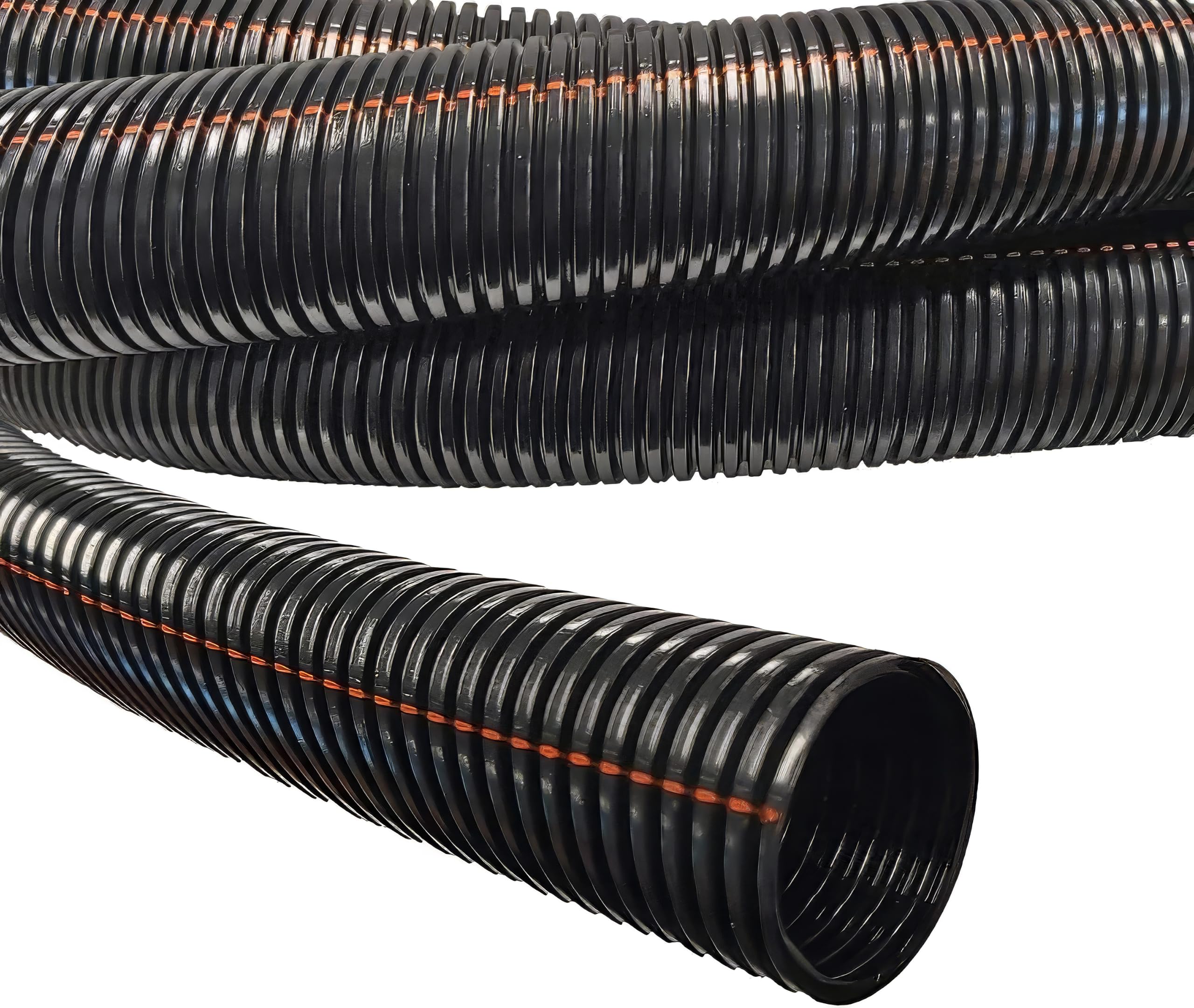 Electriduct 3,8 cm Langer Kabelschlauch, UV-bewertet, Nicht schlitzend, flammhemmend, Schwarz, 7,6 m