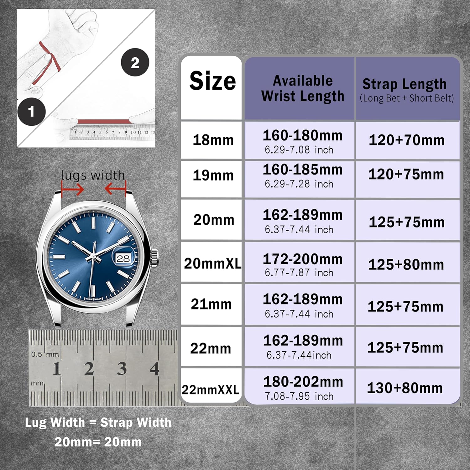 Italian Leather Watch Band Tuscany Natural Vegetable-Tanned Top Grain Genuine Leather Strap,18mm 19mm 20mm 21mm 22mm XL XXL Quick Release Replacement Watch Bands for Men and Women Thick and Soft