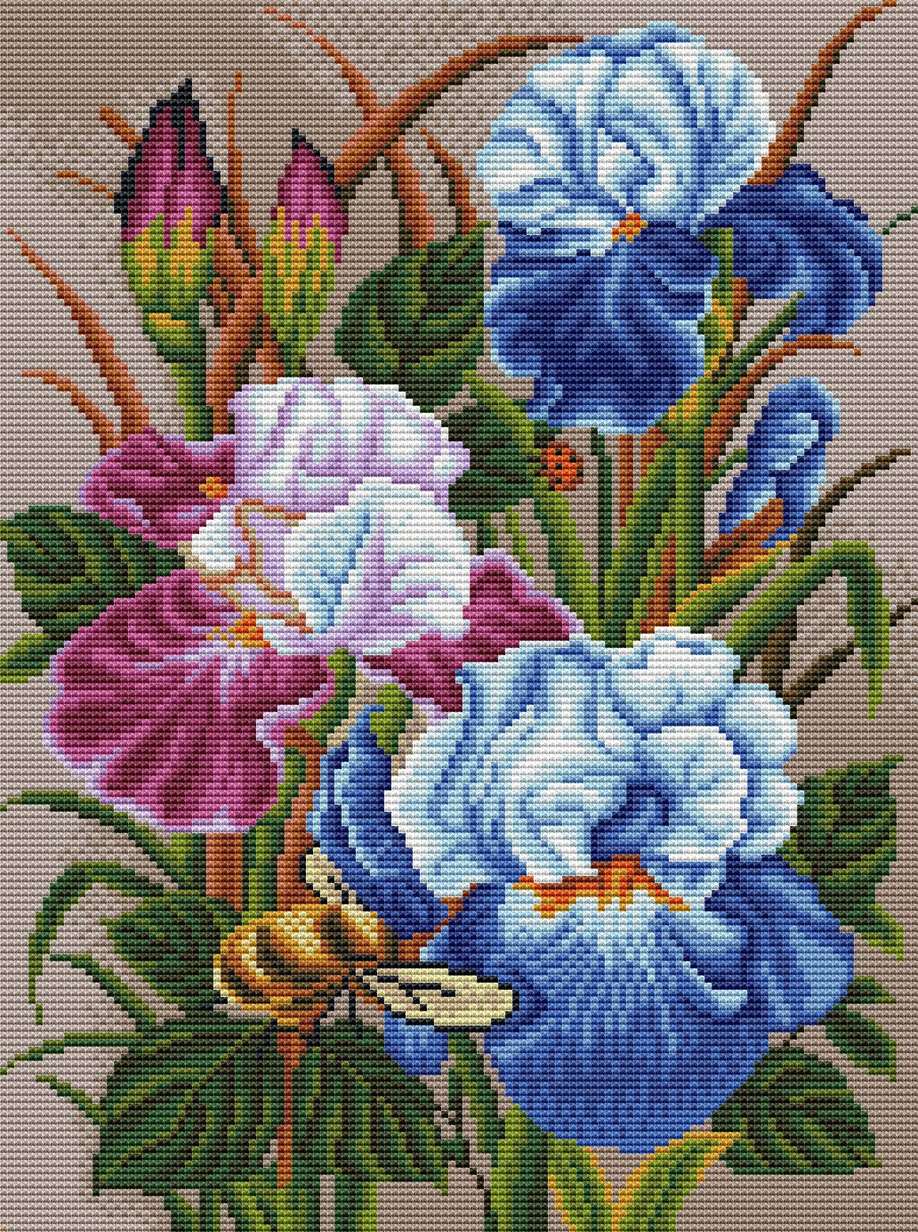 Amazon.com: Cross Stitch Embroidery Starter Kits for Beginners, Stamped  Full Range of Patterns for Adult DIY Easy Printed Cross-Stitch Kits for  Home Decor 14CT-Flowers Pattern,14.17x18.11inch