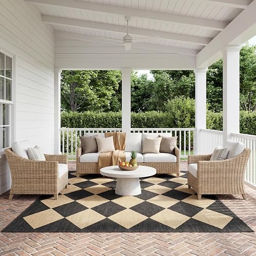 nuLOOM Sabina Dark Grey Trellis Indoor/Outdoor Area Rug, 4' x 6'