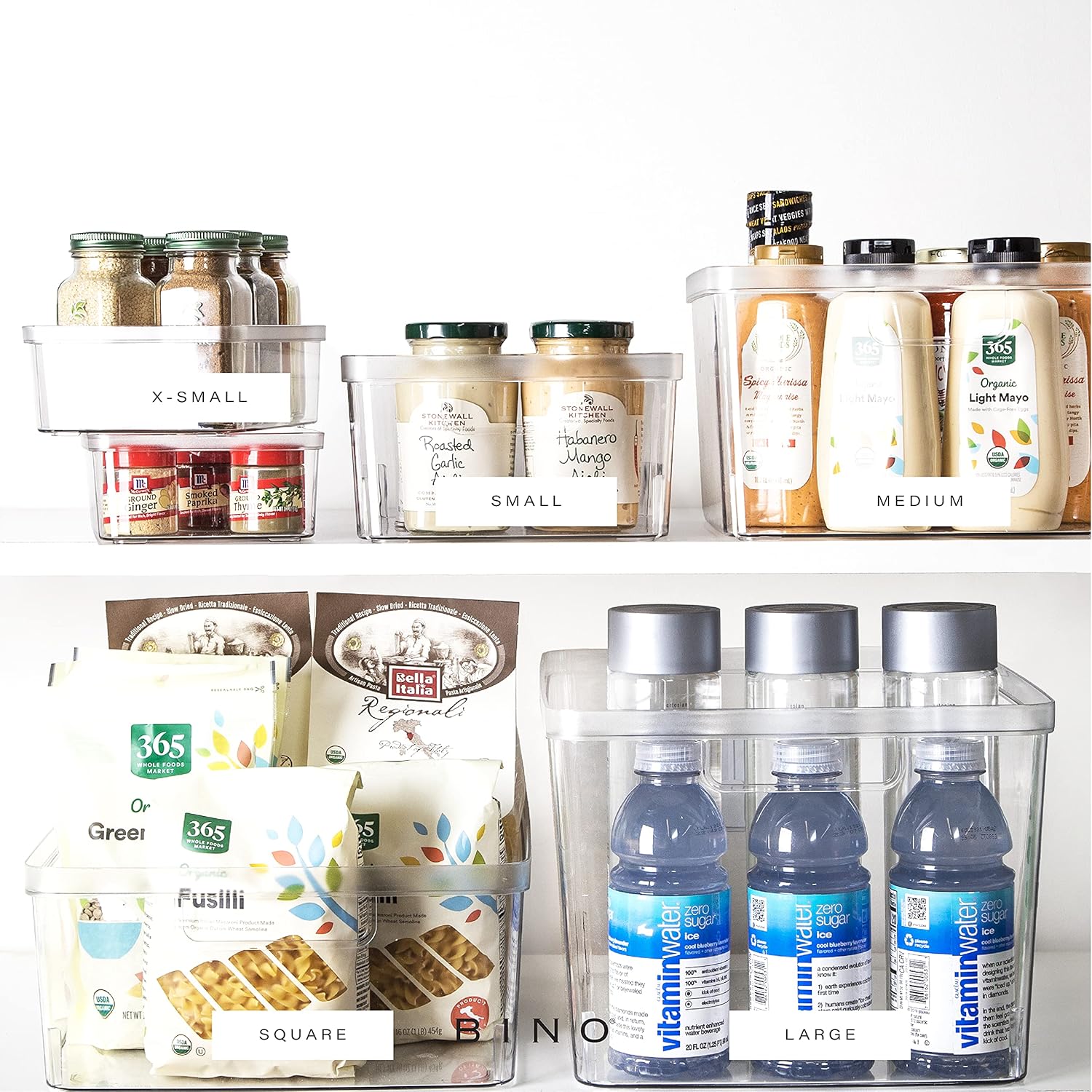 BINO | Plastic Storage Bins, X-Small - 30 Pack | THE LUCID COLLECTION | Multi-Use Organizer Bins | Built-In Handles | BPA-Free | Pantry Organization | Home Organization | Fridge Organizer | Freezer Or