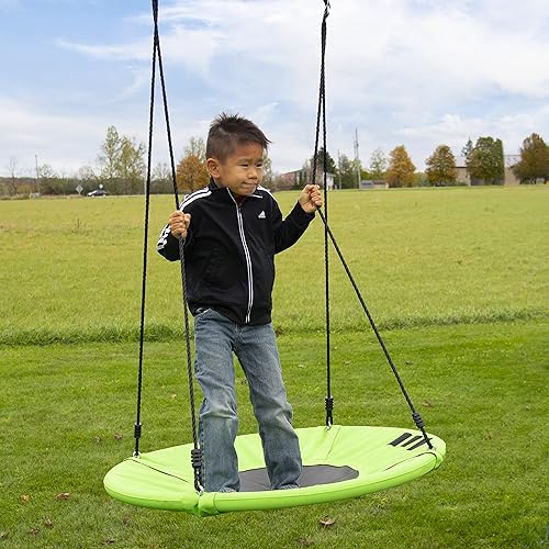 Miniatura 3 de Vivere Flying Saucer Tree Swing Hammock Chair para niños (verde tierra)