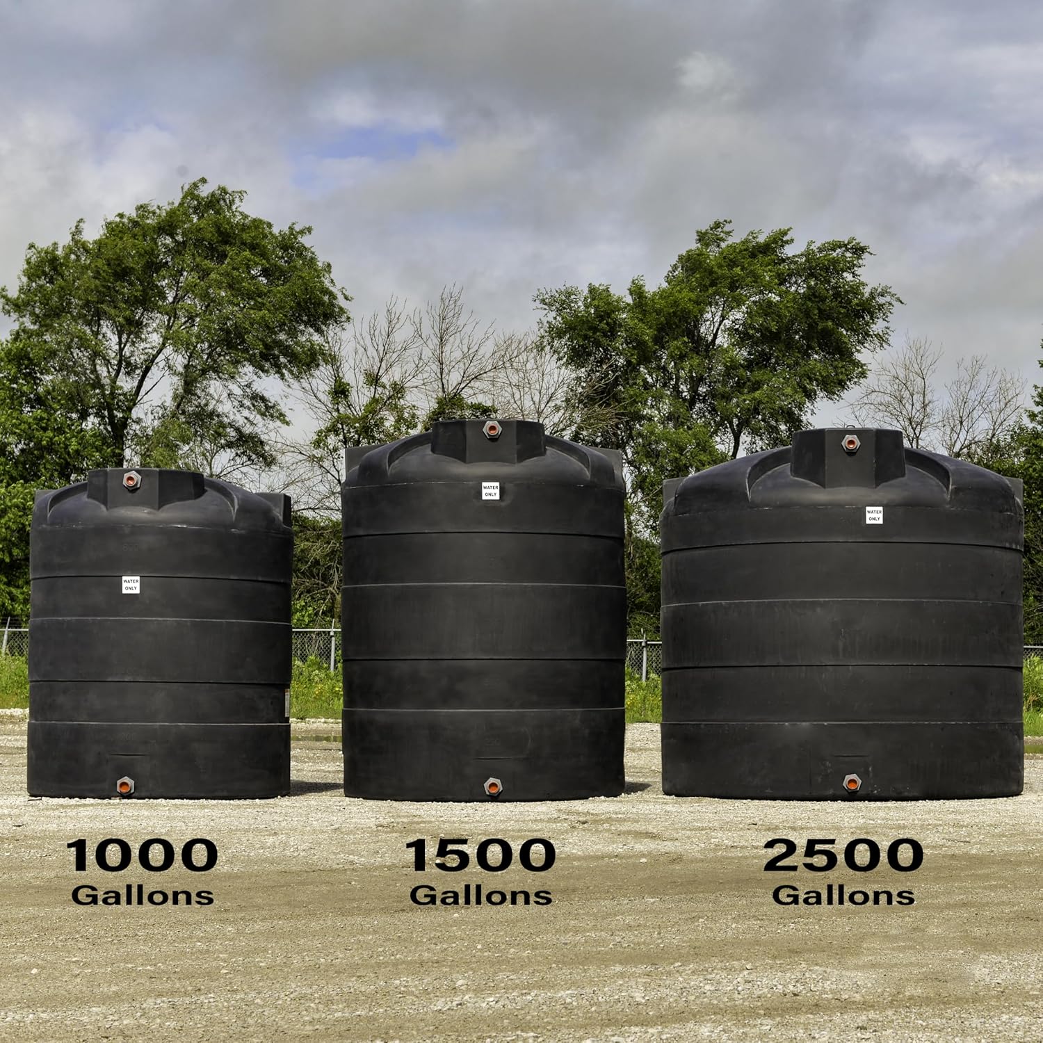 1000 Gallon Vertical Water Storage Tank, Plastic Water Tank for Collection, Holding, and Storage, UV-Resistant, for Rainwater Harvesting, Agricultural, RV, Emergency, and General Use