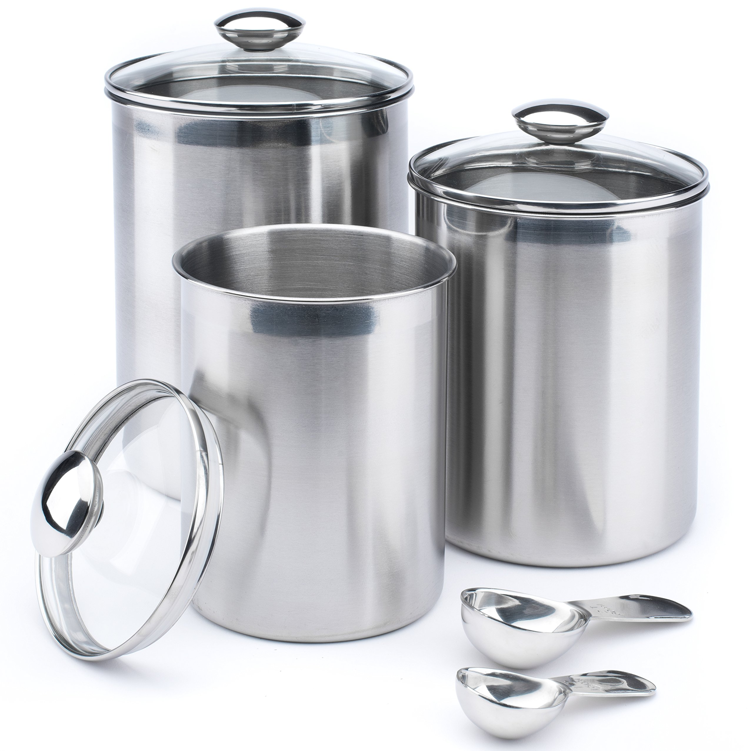 Buy +Steel XL Canister Set Stainless Steel Set of 3 Canisters with