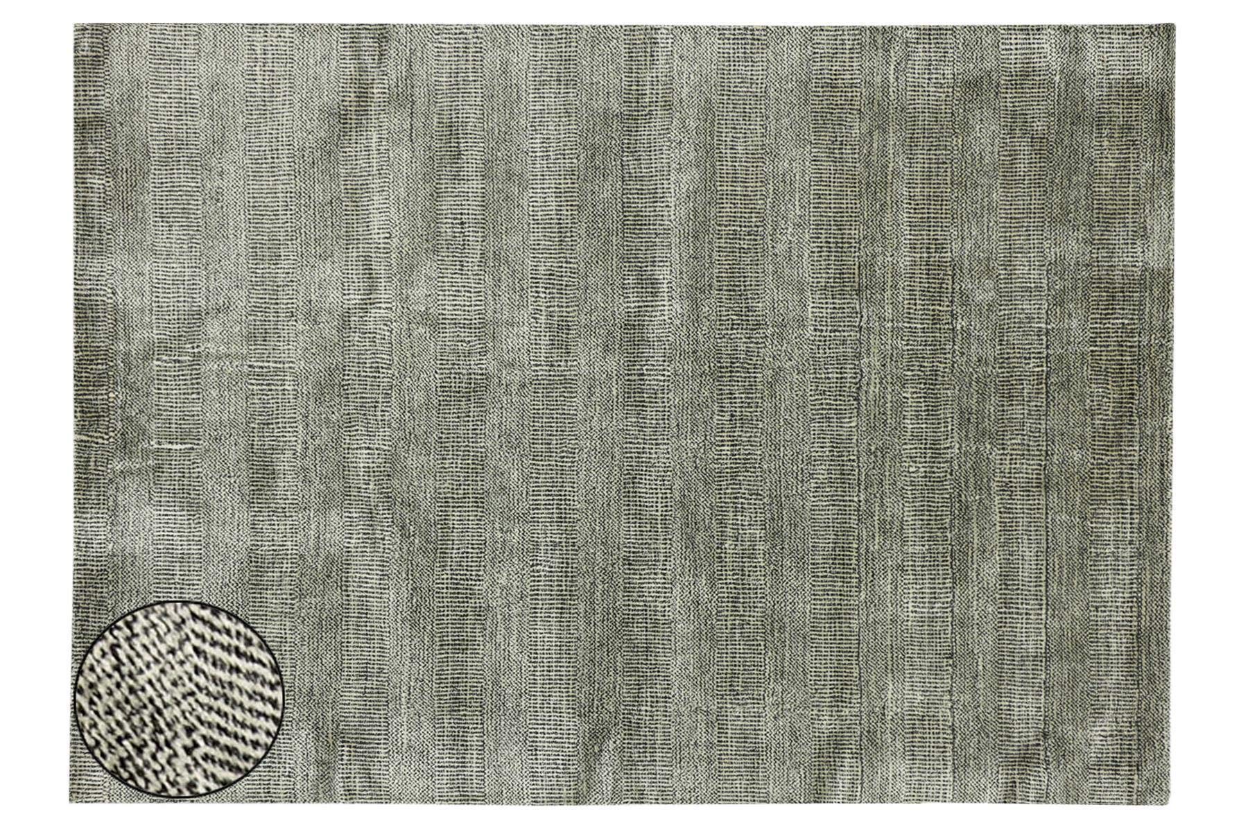 Tapis gris en laine 140x200 cm Loom Gabbeh fait main pour salon et chambre moderne